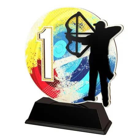 Dřevěná trofej PWT001M21 | Lukostřelba Výška cm: 16, Barva: zlato