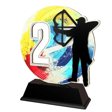 Dřevěná trofej PWT001M21 | Lukostřelba Výška cm: 16, Barva: zlato