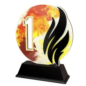 Dřevěná trofej PWT001M22 | Hasiči Výška cm: 17, Barva: stříbro