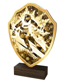 Dřevěná plaketa TFRW254 | Sjezdové lyžování Výška cm: 16