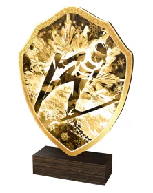 Dřevěná plaketa TFRW270 | Skoky na lyžích Výška cm: 11,5