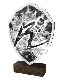 Dřevěná plaketa TFRW271 | Skoky na lyžích Výška cm: 14,5