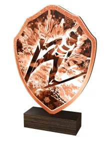 Dřevěná plaketa TFRW272 | Skoky na lyžích Výška cm: 11,5