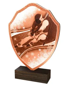 Dřevěná plaketa TFRW276 | Sjezdové lyžování Výška cm: 11,5