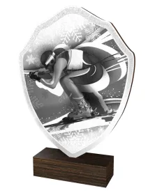 Dřevěná plaketa TFRW279 | Sjezdové lyžování Výška cm: 18