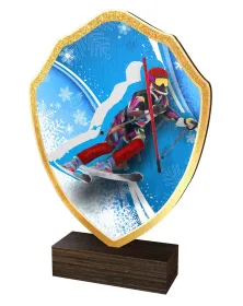 Dřevěná plaketa TFRW281 | Sjezdové lyžování Výška cm: 18