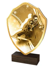 Dřevěná plaketa TFRW282 | Sjezdové lyžování Výška cm: 10,5