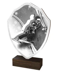 Dřevěná plaketa TFRW283 | Sjezdové lyžování Výška cm: 20