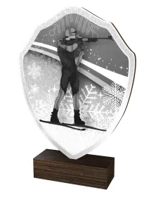 Dřevěná plaketa TFRW299 | Biatlon Výška cm: 13,5