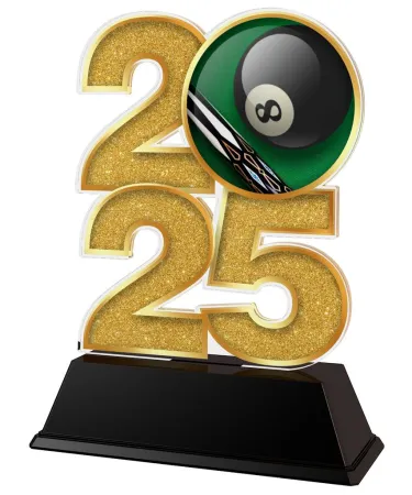Akrylátová trofej C2025M04 | Biliard Výška cm: 12, Šířka cm: 7.5, stříbro