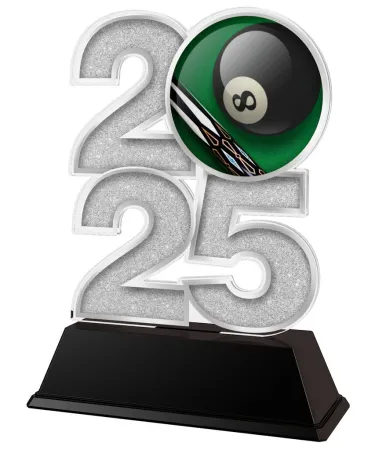 Akrylátová trofej C2025M04 | Biliard Výška cm: 12, Šířka cm: 7.5, stříbro