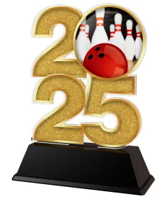 Akrylátová trofej C2025M08 | Bowling Výška cm: 12, Šířka cm: 7.5, stříbro