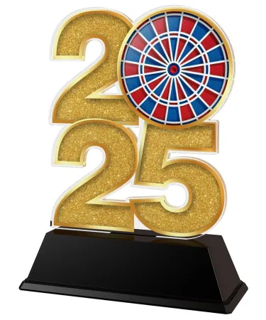 Akrylátová trofej C2025M10 | Šipky Výška cm: 15, Šířka cm: 10, bronz