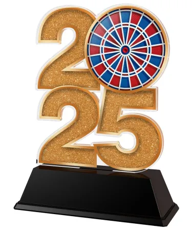 Akrylátová trofej C2025M10 | Šipky Výška cm: 15, Šířka cm: 10, bronz