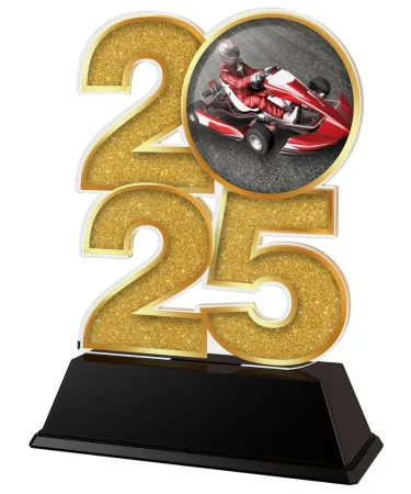 Akrylátová trofej C2025M12 | Motorsport Výška cm: 8.5, Šířka cm: 5, zlato