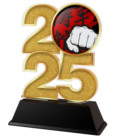 Akrylátová trofej C2025M14 | Bojová umění Výška cm: 8.5, Šířka cm: 5, zlato