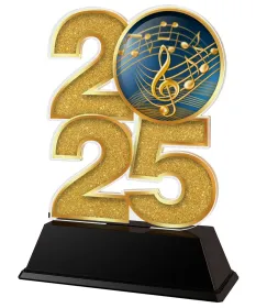Akrylátová trofej C2025M15 | Hudba Výška cm: 17,5, Šířka cm: 12,5, zlato
