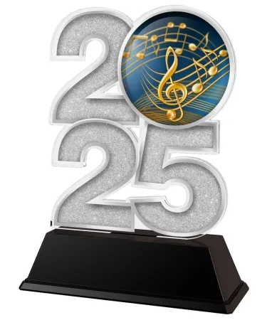 Akrylátová trofej C2025M15 | Hudba Výška cm: 8.5, Šířka cm: 5, stříbro