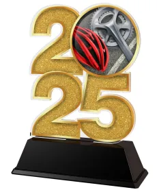 Akrylátová trofej C2025M16 | Cyklistika Výška cm: 15, Šířka cm: 10, stříbro