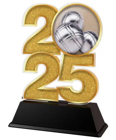 Akrylátová trofej C2025M19 | Petanque Výška cm: 12, Šířka cm: 7.5, stříbro