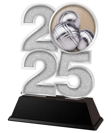 Akrylátová trofej C2025M19 | Petanque Výška cm: 12, Šířka cm: 7.5, stříbro