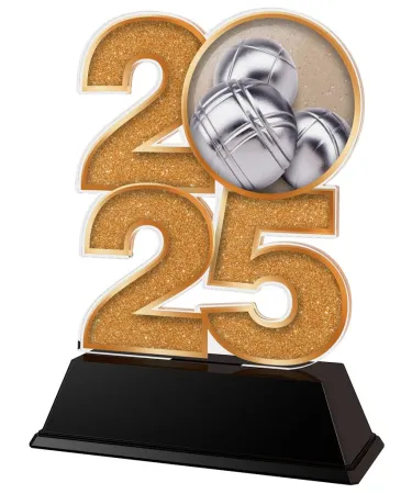 Akrylátová trofej C2025M19 | Petanque Výška cm: 12, Šířka cm: 7.5, stříbro