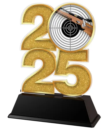 Akrylátová trofej C2025M21 | Střelba Výška cm: 17,5, Šířka cm: 12,5, zlato