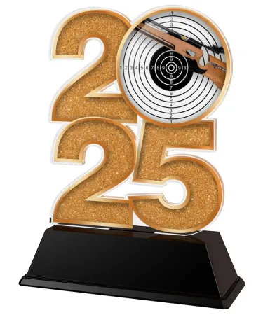 Akrylátová trofej C2025M21 | Střelba Výška cm: 17,5, Šířka cm: 12,5, zlato