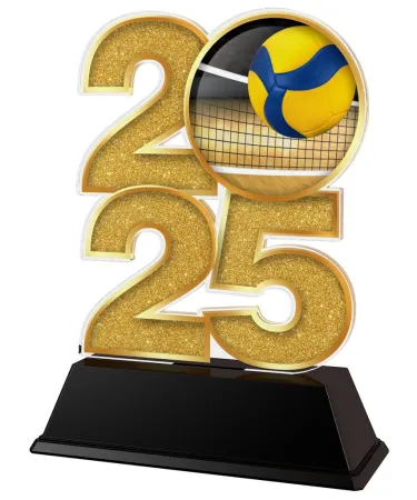 Akrylátová trofej C2025M23 | Volejbal Výška cm: 17,5, Šířka cm: 12,5, stříbro