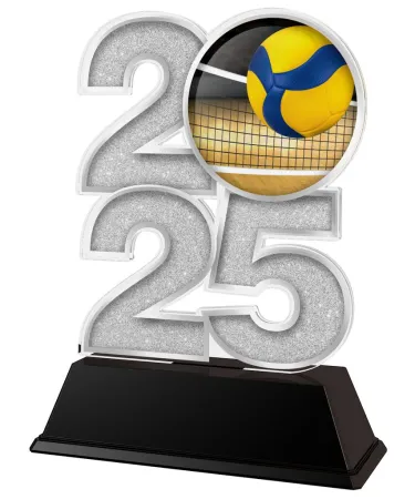 Akrylátová trofej C2025M23 | Volejbal Výška cm: 17,5, Šířka cm: 12,5, stříbro