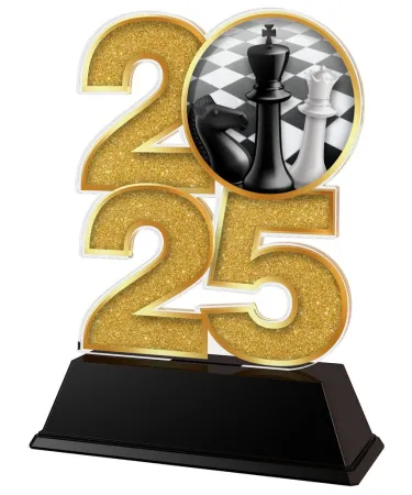 Akrylátová trofej C2025M29 | Šachy Výška cm: 12, Šířka cm: 7.5, stříbro