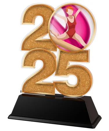 Akrylátová trofej C2025M37 | Gymnastika Výška cm: 15, Šířka cm: 10, zlato