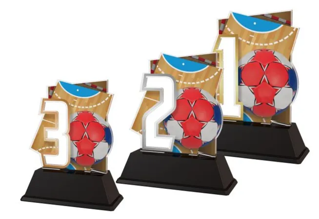Akrylátová trofej NCUF001M10 | Házená Výška cm: 14, Barva: zlato