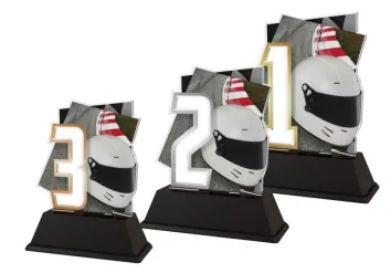 Akrylátová trofej NCUF001M14 | Motorsport Výška cm: 12, Barva: bronz