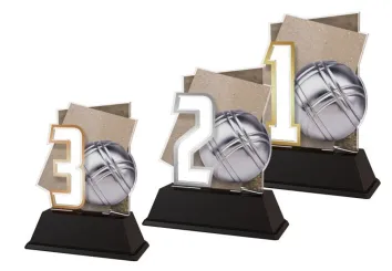 Akrylátová trofej NCUF001M15 | Petanque Výška cm: 12, Barva: zlato