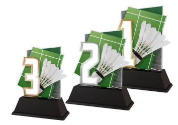 Akrylátová trofej NCUF001M2 | Badminton Výška cm: 13, Barva: zlato