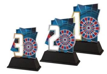 Akrylátová trofej NCUF001M20 | Šipky Výška cm: 12, Barva: bronz