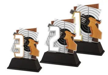 Akrylátová trofej NCUF001M22 | Střelba Výška cm: 12, Barva: stříbro