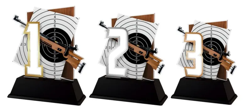 Akrylátová trofej NCUF001M23 | Střelba Výška cm: 13, Barva: zlato