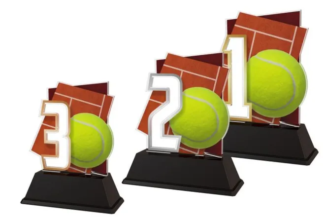 Akrylátová trofej NCUF001M24 | Tenis Výška cm: 13, Barva: zlato