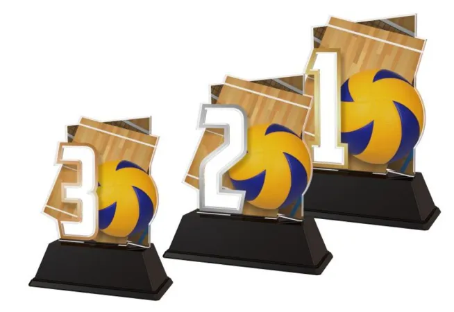 Akrylátová trofej NCUF001M25 | Volejbal Výška cm: 12, Barva: bronz