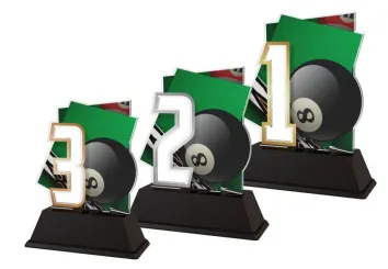 Akrylátová trofej NCUF001M5 | Biliard Výška cm: 13, Barva: bronz