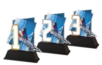 Akrylátová trofej NCUFS001M2 | Sjezdové lyžování Výška cm: 12, Barva: bronz