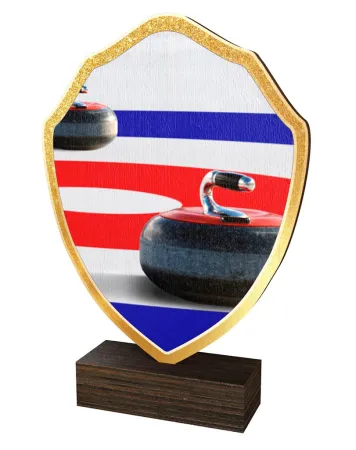 Dřevěná plaketa TFRW356 | Curling Výška cm: 10,5