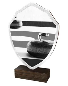 Dřevěná plaketa TFRW358 | Curling Výška cm: 18