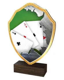 Dřevěná plaketa TFRW384 | Karty Výška cm: 13,5