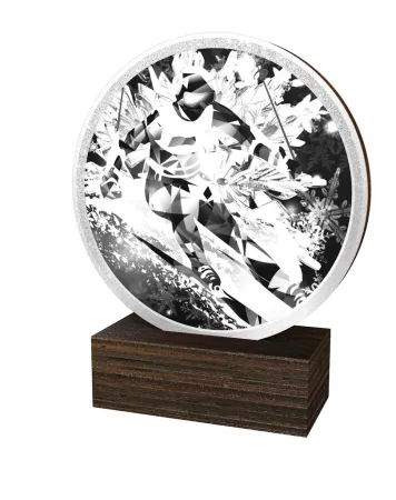 Dřevěná plaketa TFRW755 | Sjezdové lyžování Výška cm: 13,5