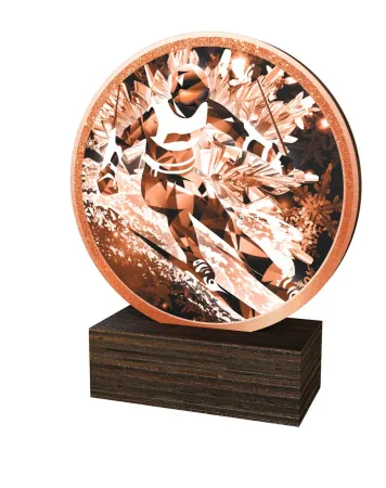 Dřevěná plaketa TFRW756 | Sjezdové lyžování Výška cm: 10,5