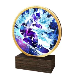 Dřevěná plaketa TFRW757 | Snowboard Výška cm: 10,5