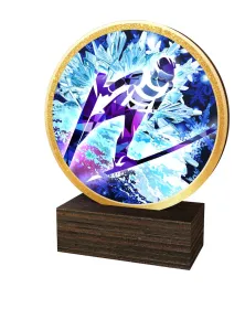 Dřevěná plaketa TFRW769 | Skoky na lyžích Výška cm: 10,5